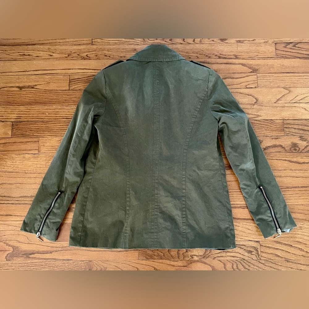 Rachel Roy Olive Green Goldtone Buttons Military Style Jacket Women’s Size Small - Picture 8 of 9